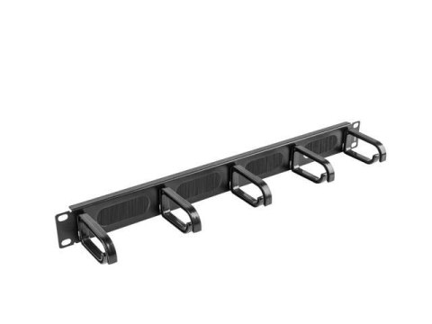 Organizer kabli Lanberg AK-1203-B 19" 1U z 5 uchwytami panel szczotkowany - typ B czarny LANBERG