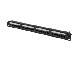 Patch panel Lanberg 24 port 1U kat.6A czarny LANBERG
