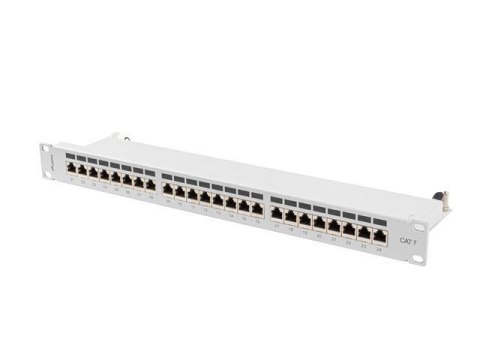 Patch panel Lanberg 24 port 1U kat.7 ekranowany szary LANBERG