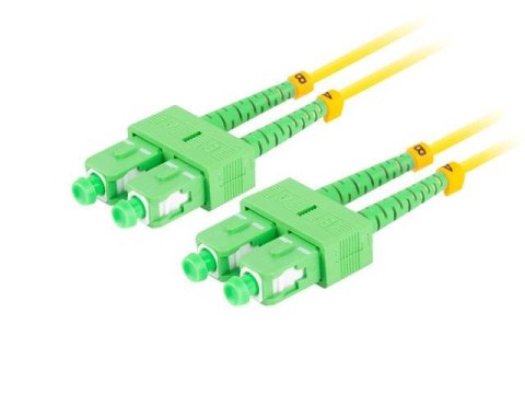 Patchcord światłowodowy Lanberg SM SC/APC-SC/APC DUPLEX 3.0mm LSZH G657A1 2m żółty LANBERG