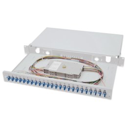 Przełącznica światłowodowa/Panel krosowy DIGITUS z wyposażeniem 19'' 1U, 24x LC dx, OS2, pigtaile, adaptery, tacki, wysuwany, sz Digitus