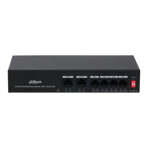 Switch niezarządzalny Dahua PFS3006-4ET-36 6x10/100Mbps (4x PoE 36W) DAHUA Switch niezarządzalny Dahua PFS3006-4ET-36 6x10/100Mbps (4x PoE 36W) DAHUA