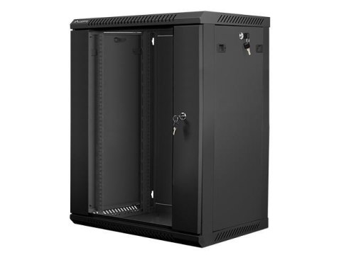 Szafa instalacyjna Rack wisząca 19" 15U 600x450 czarna Lanberg (flat pack) LANBERG
