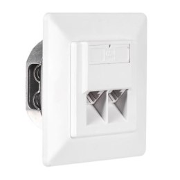 Gniazdo podtynkowe kompletne 2xRJ45 8p8c UTP Cat6 Netrack NETRACK