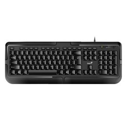 Klawiatura przewodowa Genius KB-118 Elegant black Biurowa, odporna na zalanie Genius