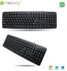 Klawiatura przewodowa Techly USB, czarna Techly