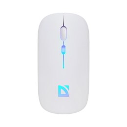 Mysz bezprzewodowa Defender TOUCH MM-997 optyczna 1600dpi 2.4 GHz + Bluetooth biała RGB AKUMULATOR bezklikowa silent Defender