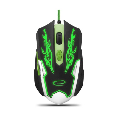 Mysz przewodowa Esperanza MX405 Cyborg optyczna Gaming 6D USB czarno-zielona ESPERANZA