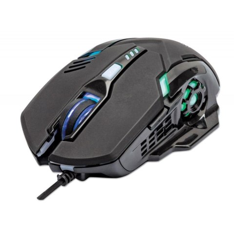 Mysz przewodowa Manhattan 3200dpi optyczna Gamingowa USB/LED Manhattan