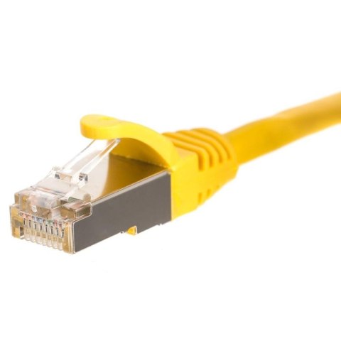 Patchcord RJ45, Netrack osłonka zalewana, kat. 5e FTP/STP, 15m żółty NETRACK
