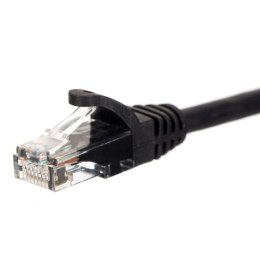 Patchcord RJ45, Netrack osłonka zalewana, kat. 6 UTP, 0,5m czarny NETRACK