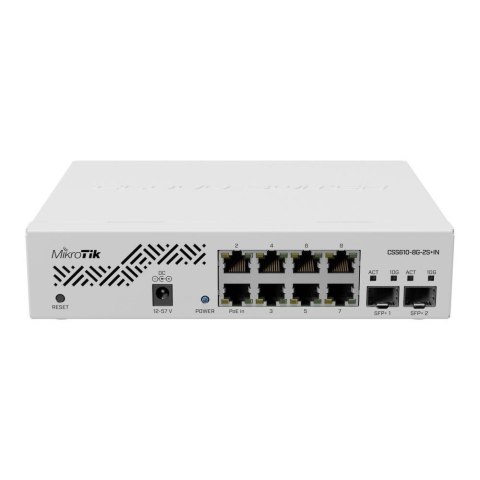 Switch zarządzalny MikroTik CSS610-8G-2S+IN 8x1GbE 2xSFP+ PoE MIKRO TIK