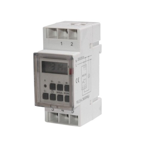 Timer cyfrowy Maclean MCE09 na szynę DIN 10 programów 3600W max 156 programów Maclean