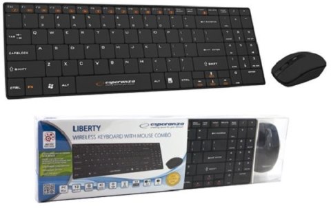 Zestaw bezprzewodowy klawiatura + mysz Esperanza 2.4 EK122K czarny ESPERANZA