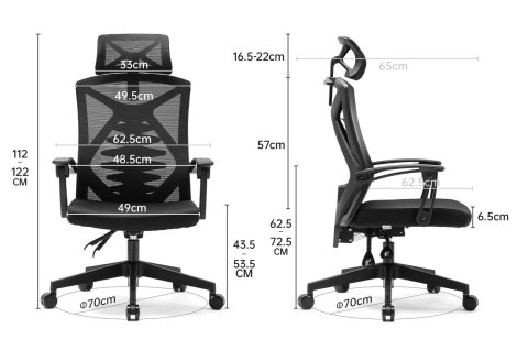 Fotel ergonomiczny ANGEL biurowy obrotowy Spino czarny ANGEL Fotel ergonomiczny ANGEL biurowy obrotowy Spino czarny ANGEL