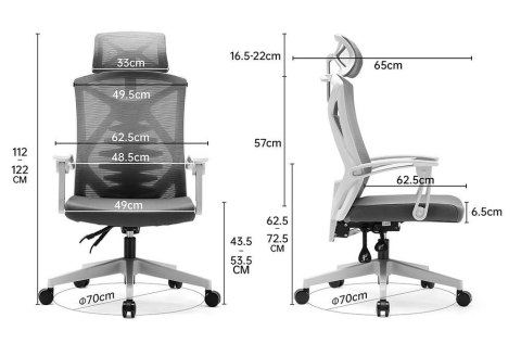 Fotel ergonomiczny ANGEL biurowy obrotowy Spino szary ANGEL Fotel ergonomiczny ANGEL biurowy obrotowy Spino szary ANGEL