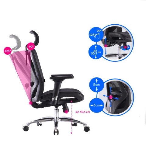 Fotel ergonomiczny ANGEL biurowy obrotowy kalistO Grafitowy ANGEL Fotel ergonomiczny ANGEL biurowy obrotowy kalistO Grafitowy ANGEL