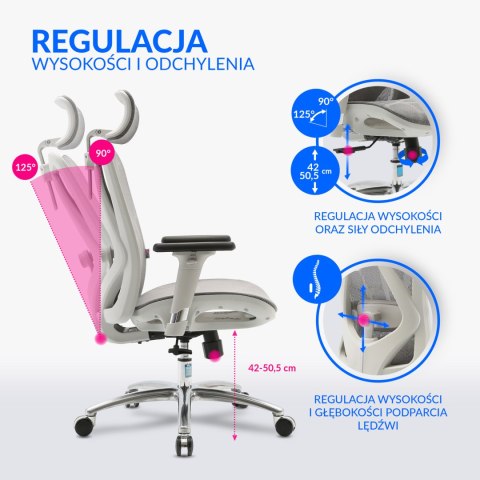 Fotel ergonomiczny ANGEL biurowy obrotowy kalistO szary ANGEL Fotel ergonomiczny ANGEL biurowy obrotowy kalistO szary ANGEL