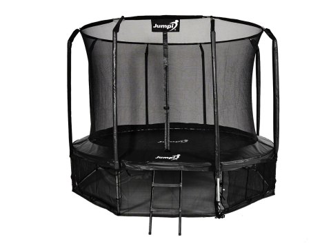 Trampolina Ogrodowa Jumpi 312cm/10FT Maxy Comfort Czarna Z Wewnętrzną Siatką Jumpi