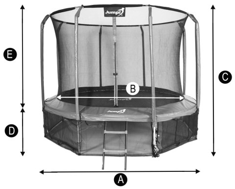 Trampolina Ogrodowa Jumpi 374cm/12FT Maxy Comfort Czarna Z Wewnętrzną Siatką Jumpi Trampolina Ogrodowa Jumpi 374cm/12FT Maxy Comfort Czarna Z Wewnętrzną Siatką Jumpi