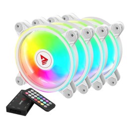 Zestaw 4 wentylatorów SAVIO FAN-01 White 120mm, ARGB, wraz kontrolerem oraz pilotem Savio