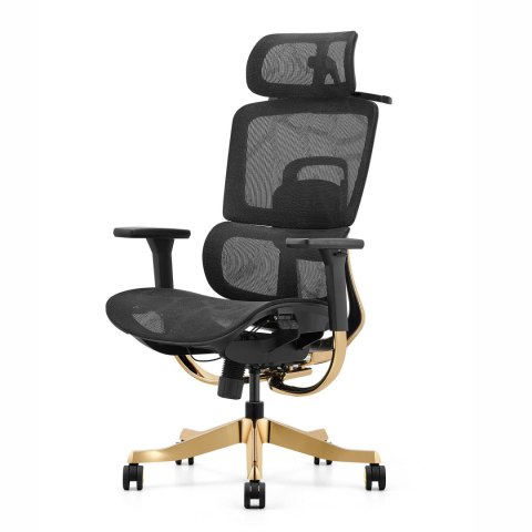 Fotel ergonomiczny ANGEL biurowy obrotowy Glamour Gold ANGEL