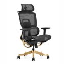 Fotel ergonomiczny ANGEL biurowy obrotowy Glamour Gold ANGEL