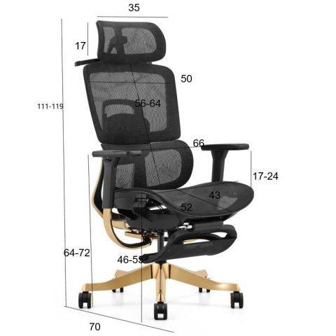Fotel ergonomiczny ANGEL biurowy obrotowy Glamour Gold ANGEL Fotel ergonomiczny ANGEL biurowy obrotowy Glamour Gold ANGEL