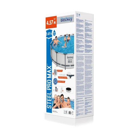 Basen Ogrodowy Stelażowy 457 cm x 107 cm Bestway 56488 Bestway Basen Ogrodowy Stelażowy 457 cm x 107 cm Bestway 56488 Bestway