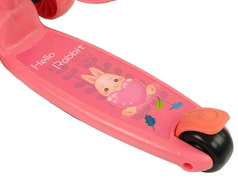 Hulajnoga Trójkołowa Balansowa Siodełko Różowa Muzyka Diody Królik LEAN Toys Hulajnoga Trójkołowa Balansowa Siodełko Różowa Muzyka Diody Królik LEAN Toys
