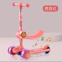 Hulajnoga Trójkołowa Balansowa Siodełko Różowa Muzyka Diody Królik LEAN Toys