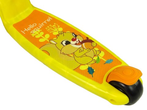 Hulajnoga Trójkołowa Balansowa Siodełko Żółte Muzyka Diody Wiewiórka LEAN Toys Hulajnoga Trójkołowa Balansowa Siodełko Żółte Muzyka Diody Wiewiórka LEAN Toys