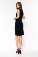 Czarna kopertowa sukienka S202 Black - Nife Nife