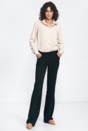 Czarne spodnie typu bootcut SD80 Black - Nife Nife