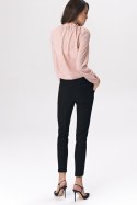 Spodnie Czarne spodnie zapinane na napy SD37 Black - Nife Nife