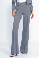 Spodnie wide leg w granatową jodełkę SD82 Navy - Nife Nife