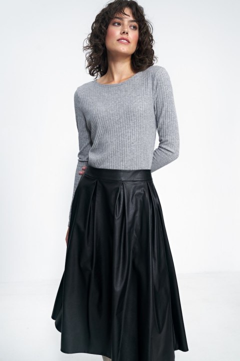 Szara bluzka z długim rękawem B157 Grey - Nife Nife Szara bluzka z długim rękawem B157 Grey - Nife Nife