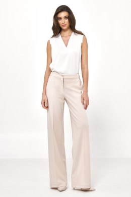 Wiskozowa bluzka bez rękawów w kolorze ecru B148 Ecru - Nife Hurtownia odzieży on-line, moda damska, bielizna i obuwie dla kobie Nife