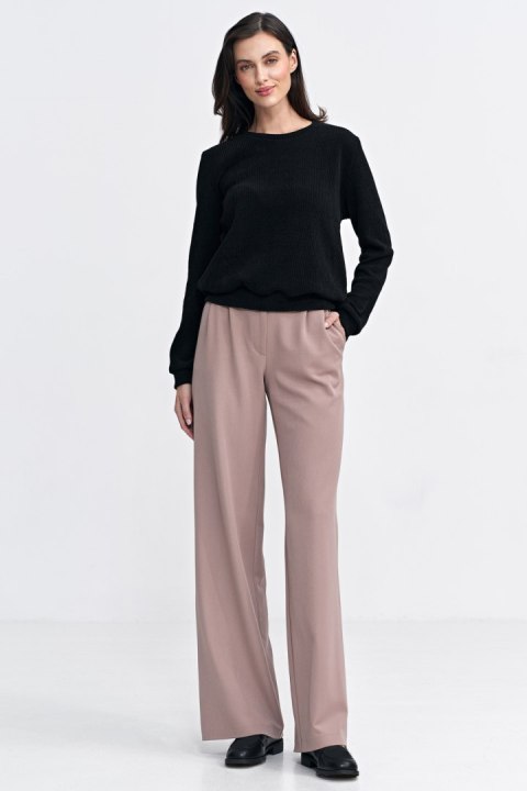 Bluza z dzianiny prążkowanej z długim rękawem BL08 Black - Nife Nife Bluza z dzianiny prążkowanej z długim rękawem BL08 Black - Nife Nife