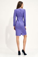Dopasowana fioletowa sukienka z długim rękawem S211 Violet - Nife Nife Dopasowana fioletowa sukienka z długim rękawem S211 Violet - Nife Nife