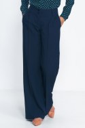 Granatowe spodnie typu wide leg SD81 Navy - Nife Nife