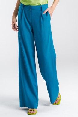 Spodnie lniane wide leg SD85 Blue - Nife Nife