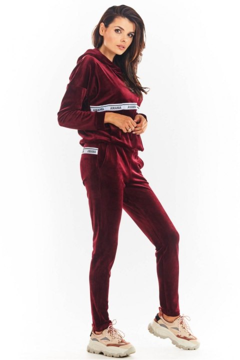 Spodnie Damskie Model A372 Bordo Welur - awama Awama Spodnie Damskie Model A372 Bordo Welur - awama Awama