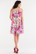 Sukienka Model A499 Pink/White - awama Awama