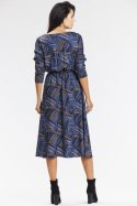 Sukienka Model A666 Navy/Brown Pattern - awama Awama