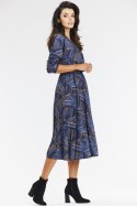 Sukienka Model A666 Navy/Brown Pattern - awama Awama