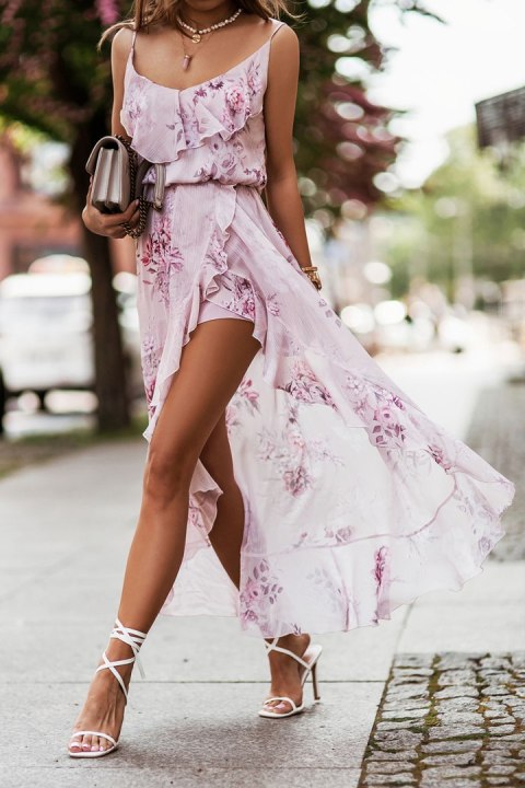 Sukienka Model Amis 307 Flowers Pink - IVON IVON Sukienka Model Amis 307 Flowers Pink - IVON IVON