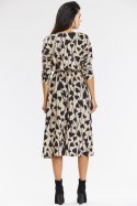 Sukienka Model A666 Beige/Black Hearts - awama Awama