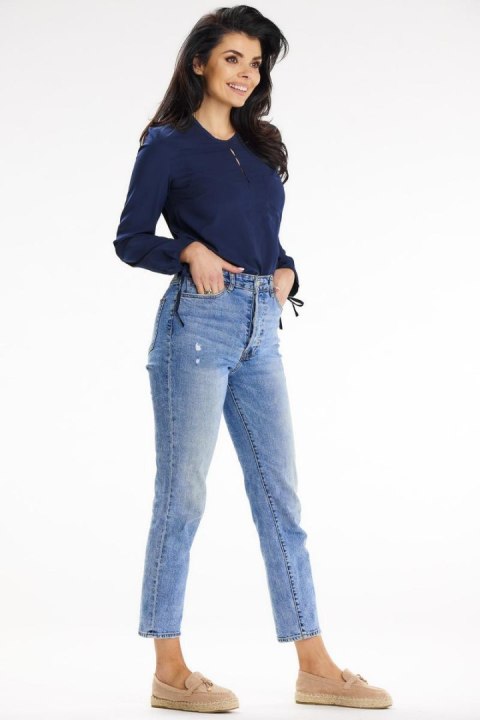 Bluzka Model A651 Navy - awama Awama Bluzka Model A651 Navy - awama Awama