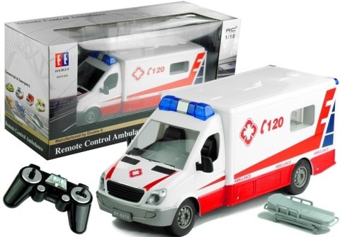Ambulans Karetka Pogotowia Sterowana na Pilot 1:18 Double E Ambulans Karetka Pogotowia Sterowana na Pilot 1:18 Double E